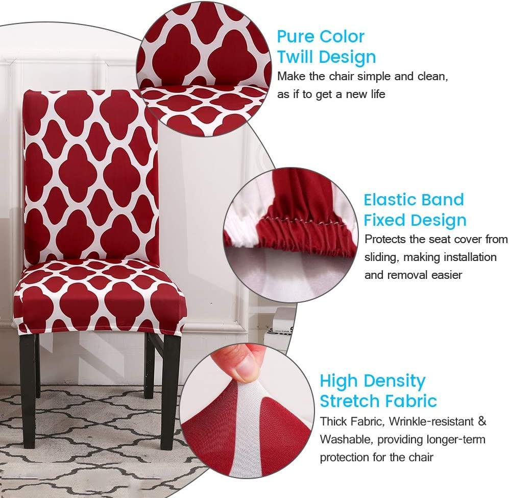 Maroon Diamond Chair Cover - Stretchable, Dustproof, Water Resistant & Machine Washable